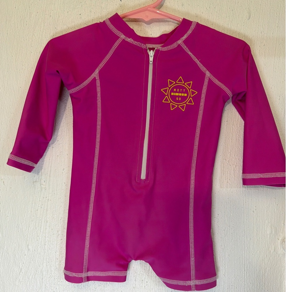 Mott 50 Kids Pink Long Sleeve UPF 50 Rash Guard Swimsuit 3-6 Months